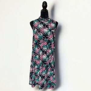 Signature by Robbie Bee Cute Colorful Mosaic A-Line Dress Sz L Excellent Cond
